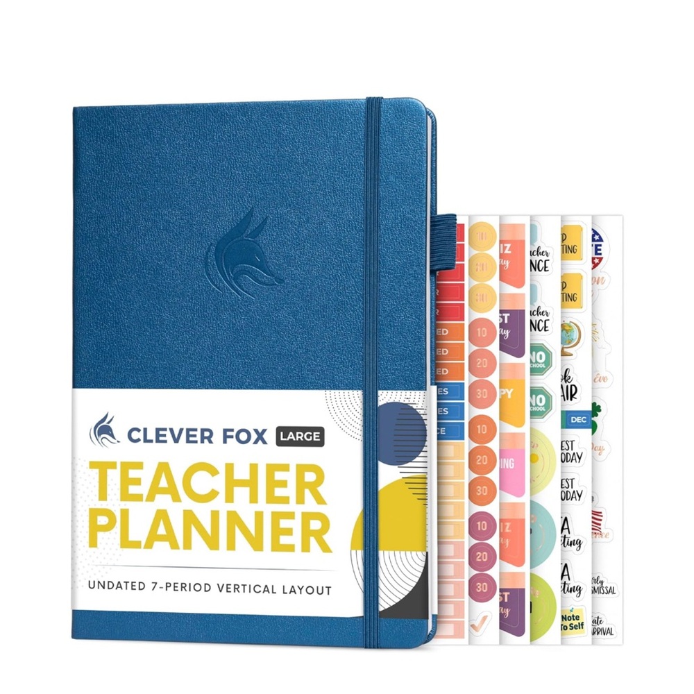 Clever Fox Teacher Planner School Year Planner w/Calendars & Lesson Plans 7”x10”